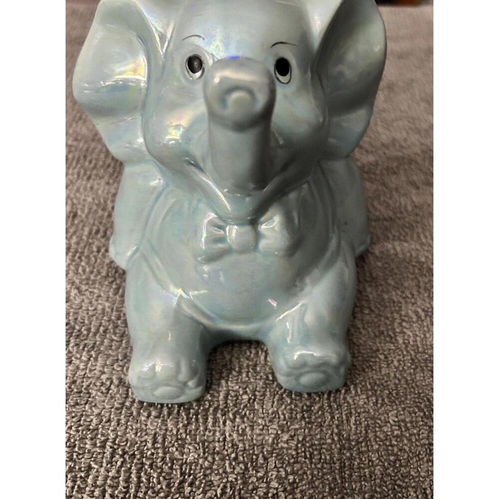 Blue Elephant coin bank Ceramic for Kids, Baby